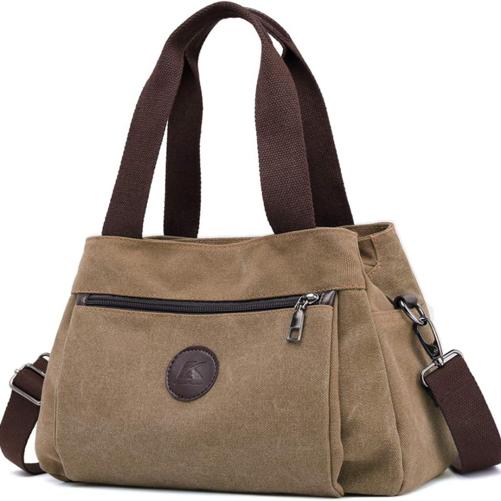 Hobo Handbags Canvas Crossbody Bags For Women, Multi Compartment Tote Purse Medi